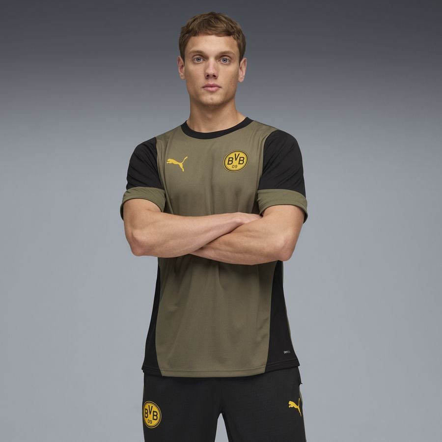 Dortmund Training T-Shirt - Loden Green/PUMA Black - Men's-SoccerKits Hub | Buy Soccer Jerseys Online